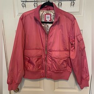 GAP. Pink Satin Bomber Jacket. Size M. NWOT.